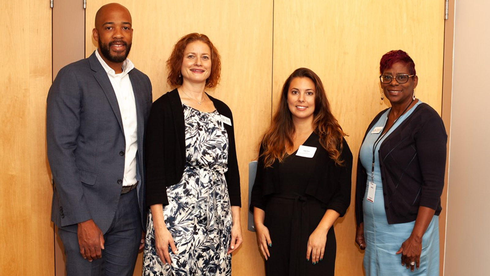 Photo taken at Bank On Greater Milwaukee Local Launch Event on 9/19/2019. Pictured from left: Mandela Barnes, Lt. Governor of the State of Wisconsin; Kristi Luzar, Executive Director, Urban Economic Development Association of Wisconsin; Paige Diner, Cities for Financial Empowerment Fund; Constance Alberts, Bank On Greater Milwaukee. Photo Credit: Tonda Thompson of Vogue Dreams